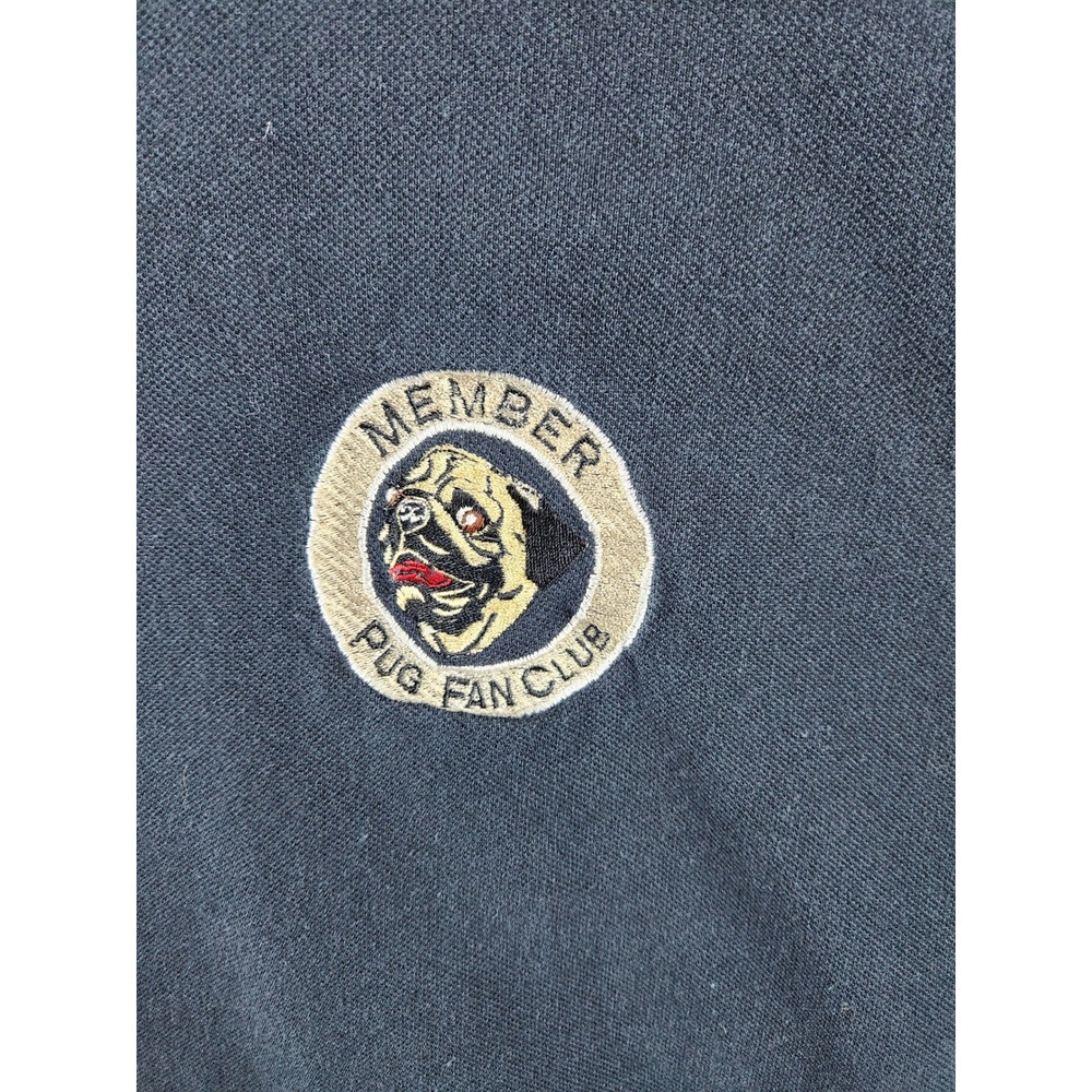 Vintage Belton‎ Member Pug Fan Club Tee Men's Large Navy Blue Made in USA Cotton - Picture 4 of 8